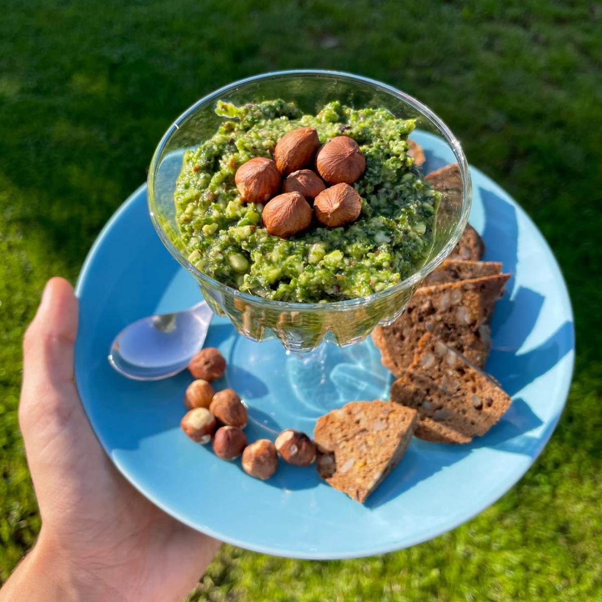 Pesto de roquette aux noisettes