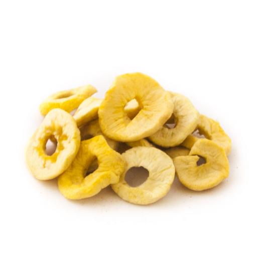 Pommes séchées et coupée en rondelles